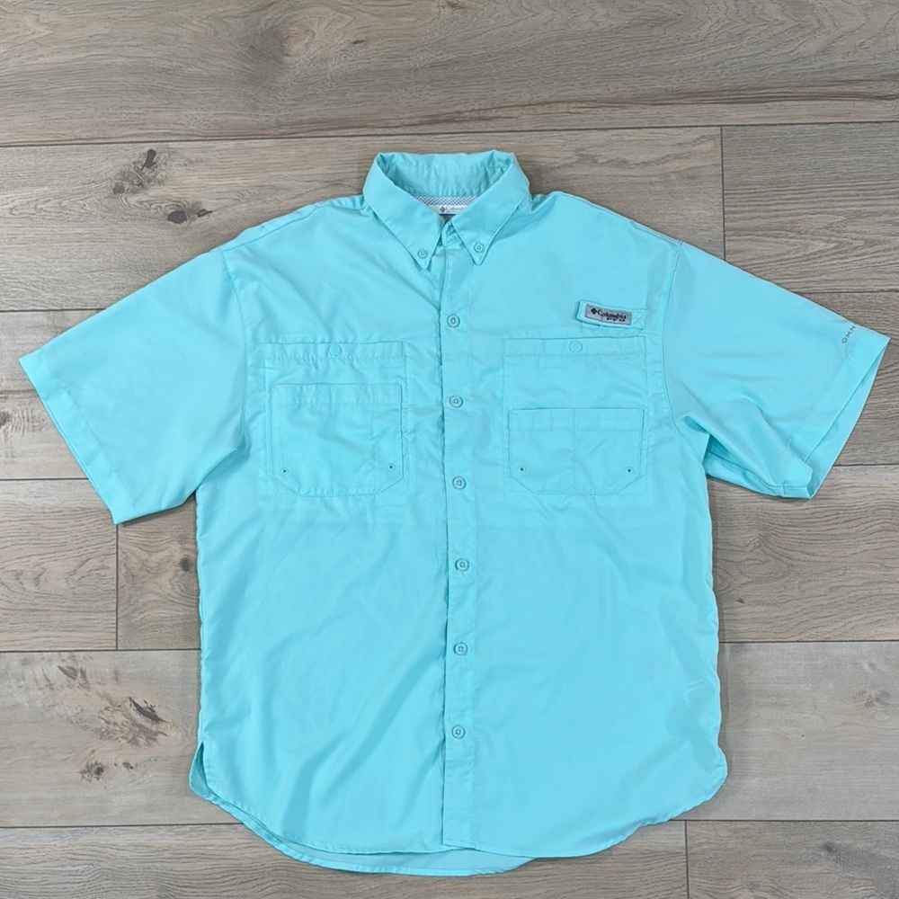 Columbia Men's Tamiami II Aqua Teal Short Sleeve Shirt